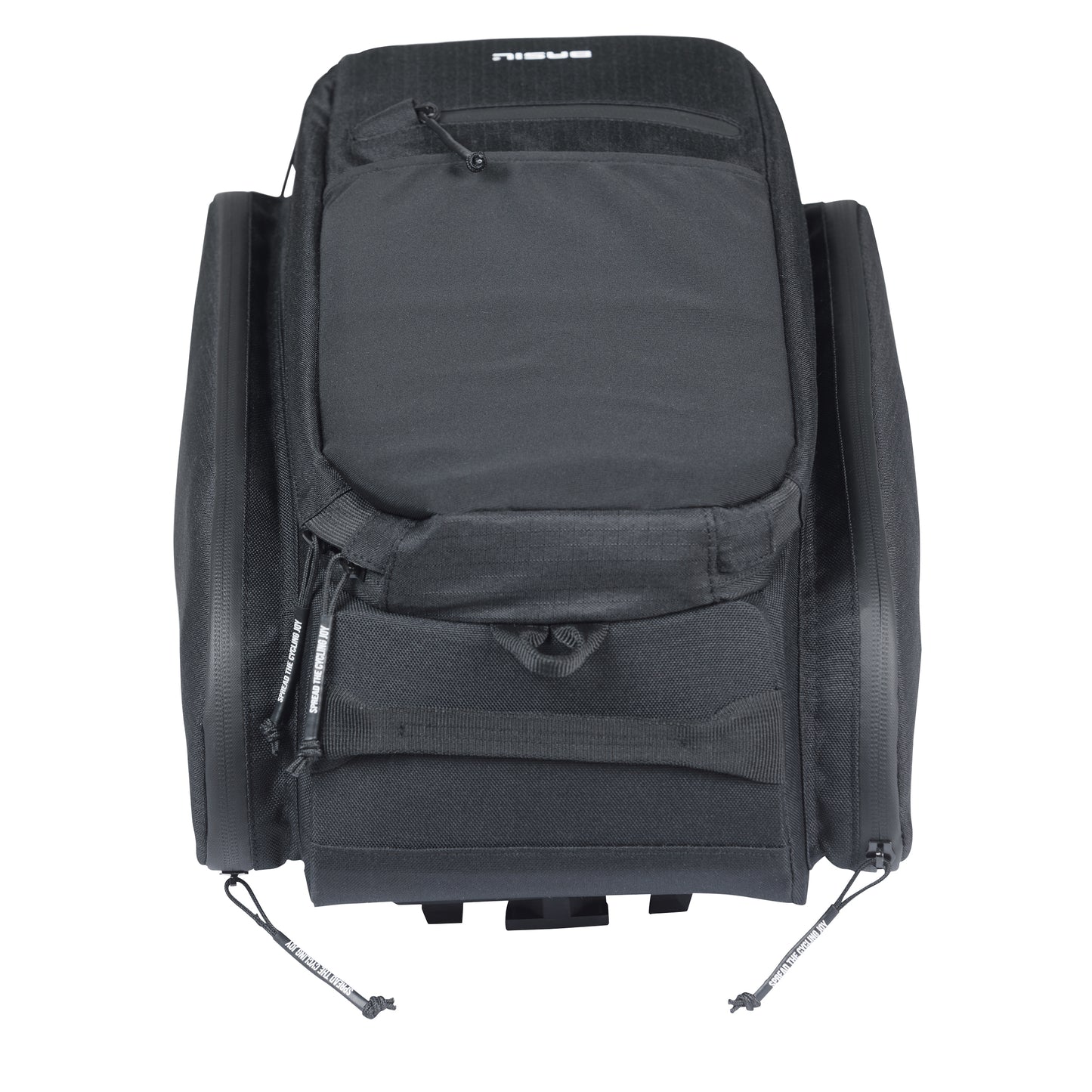 Sacoche arrière vélo Basil move noir avec soufflet waterproof extensible 10-26l fixation porte bagage l33x l24cmxh18cm fixation système mik 2.0 inclus