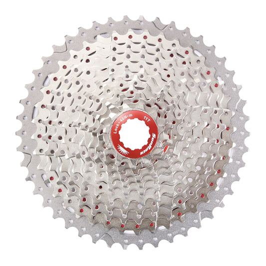 11-speed cassette Sunrace csmx8 11-42 gravel for Shimano hg-l-hg-m metallic silver (11-13-15-17-19-21-24-28-32-36-42)