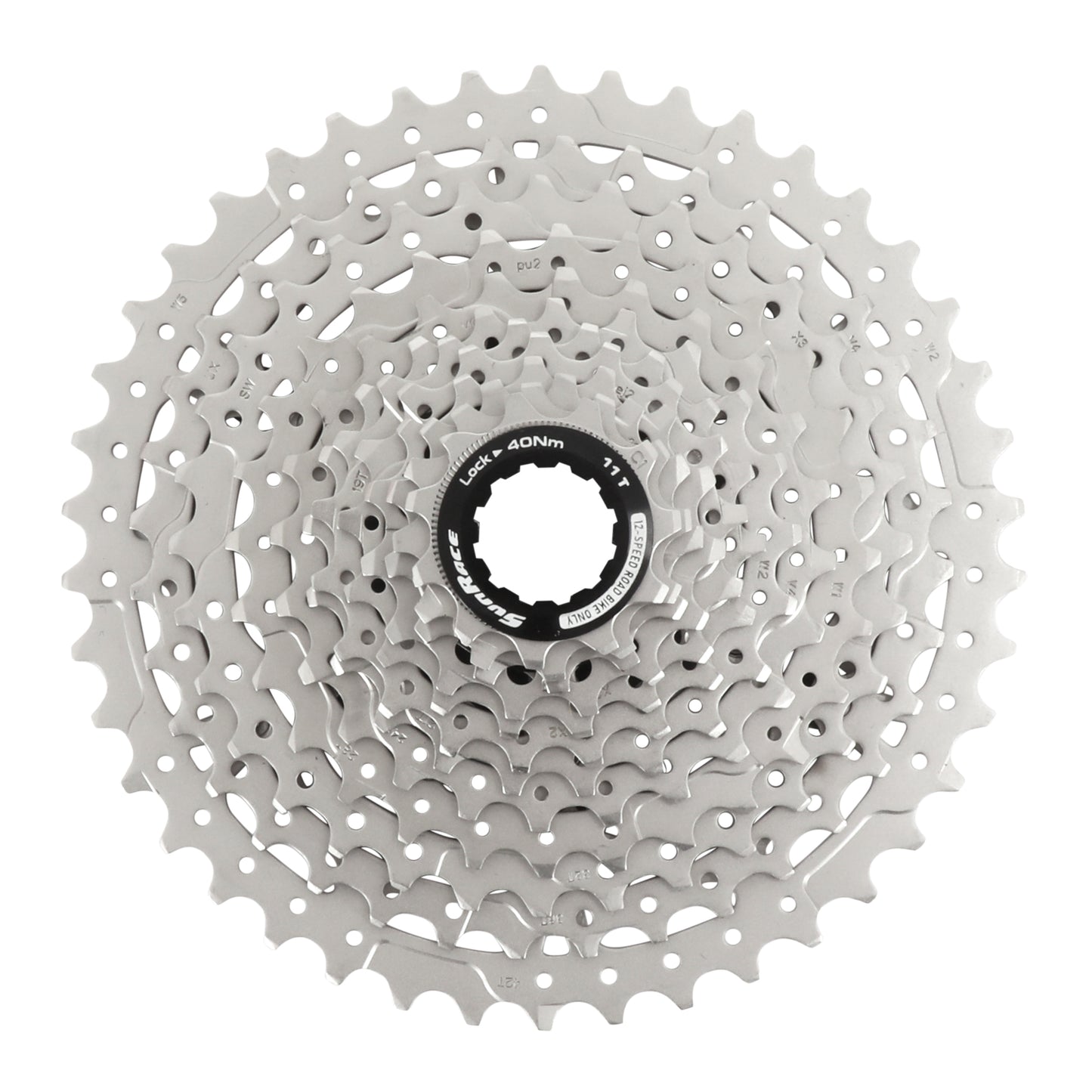 12sp Cassette. Sunrace CSRZ800 11-42 gravel for Shimano HG-L-HG-M metallic silver (11-13-15-17-19-21-24-28-32-36-42)