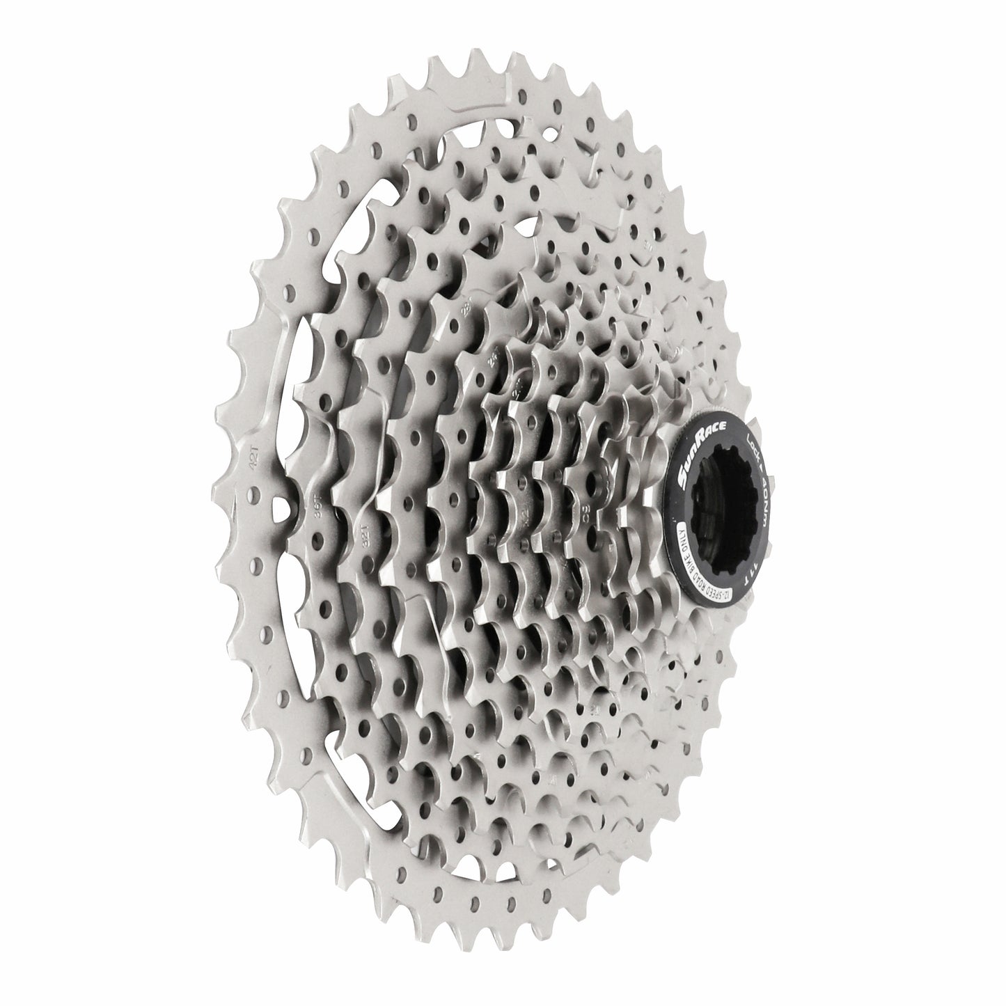12sp Cassette. Sunrace CSRZ800 11-42 gravel for Shimano HG-L-HG-M metallic silver (11-13-15-17-19-21-24-28-32-36-42)