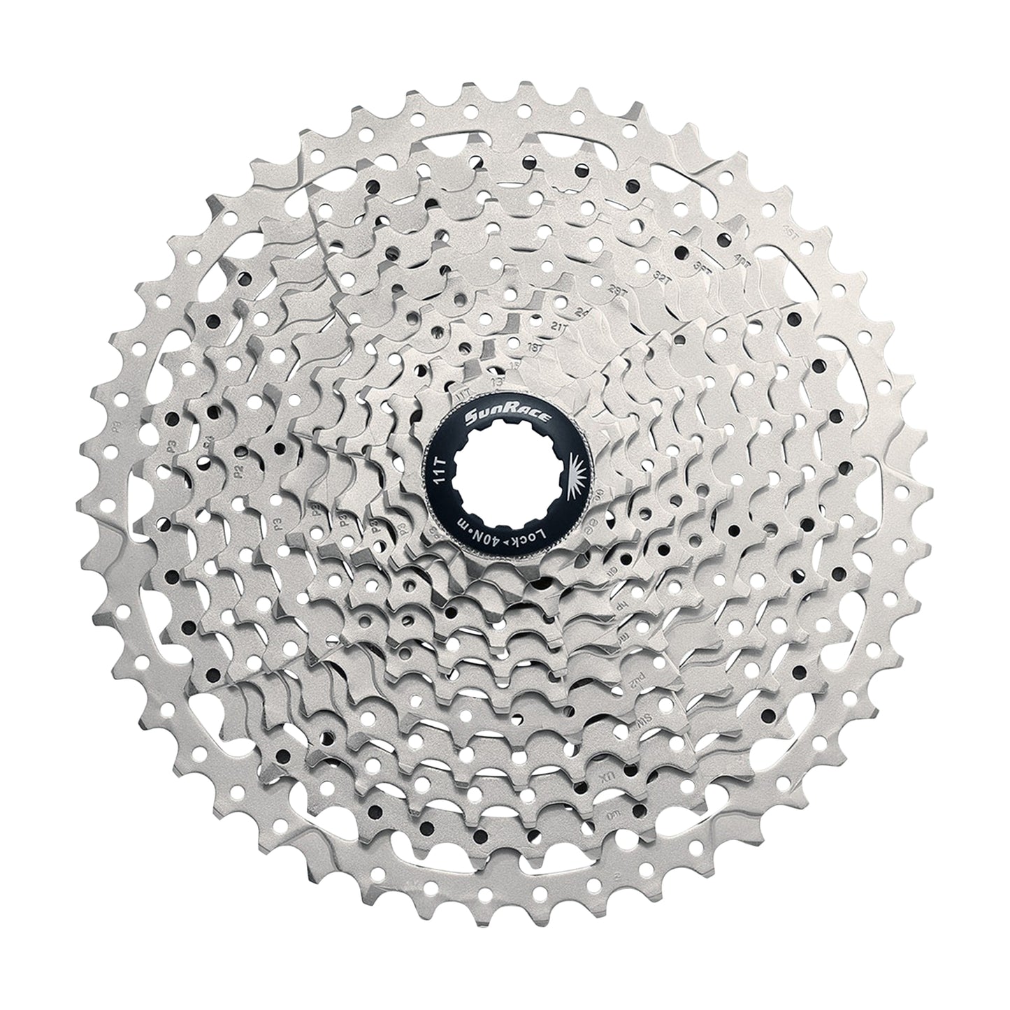 12v Cassette. Sunrace csrz800 11-46 gravel for Shimano hg-l-hg-m metallic silver (11-12-13-15-18-21-24-28-32-36-40-46)