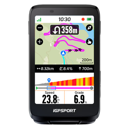 Gps - compteur Igpsport binavi full tactile transflectif - cartographie - ant+ - ble5 - autonomie 35h - multi fonctions compatible + strava et komoot