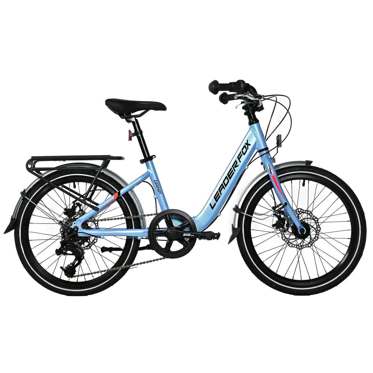 VTT enfant 20 pouces Leader Fox GAMP bleu ciel 6 vitesses (120-135 cm)
