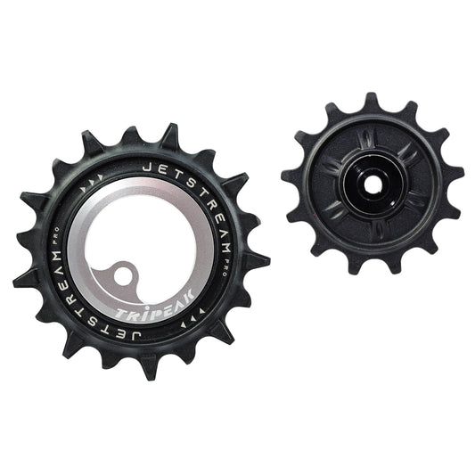 Tripeak 13-18 tooth ceramic derailleur pulley AOPW 12x1-11x2 speed Shimano Deore XT 8100-8130 SLX 7120-7100 GRX 822 silver set of 2