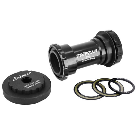 Integrated bottom bracket shell MTB-road press-fit-twistfit Tripeak ceramic 73 mm dia 42 mm for 28.99 mm/30 mm axle (Sram dub/rotor, Cannondale compatible) (bottom bracket tool included)