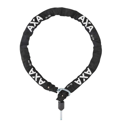 Antivol vélo chaîne à bouclé Axa ULC-130 pour fer à cheval diam 5.5 mm l1.30m noir profondeur 50 mm diam 10 mm livré avec sacoche de selle