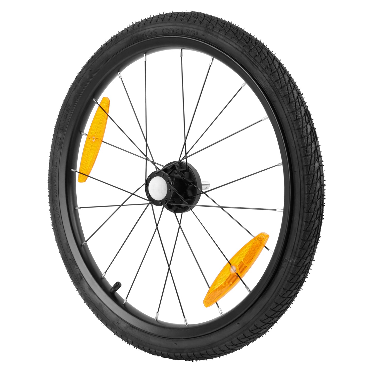 Roue remorque vélo 20" moyeu fusée gauche Polisport