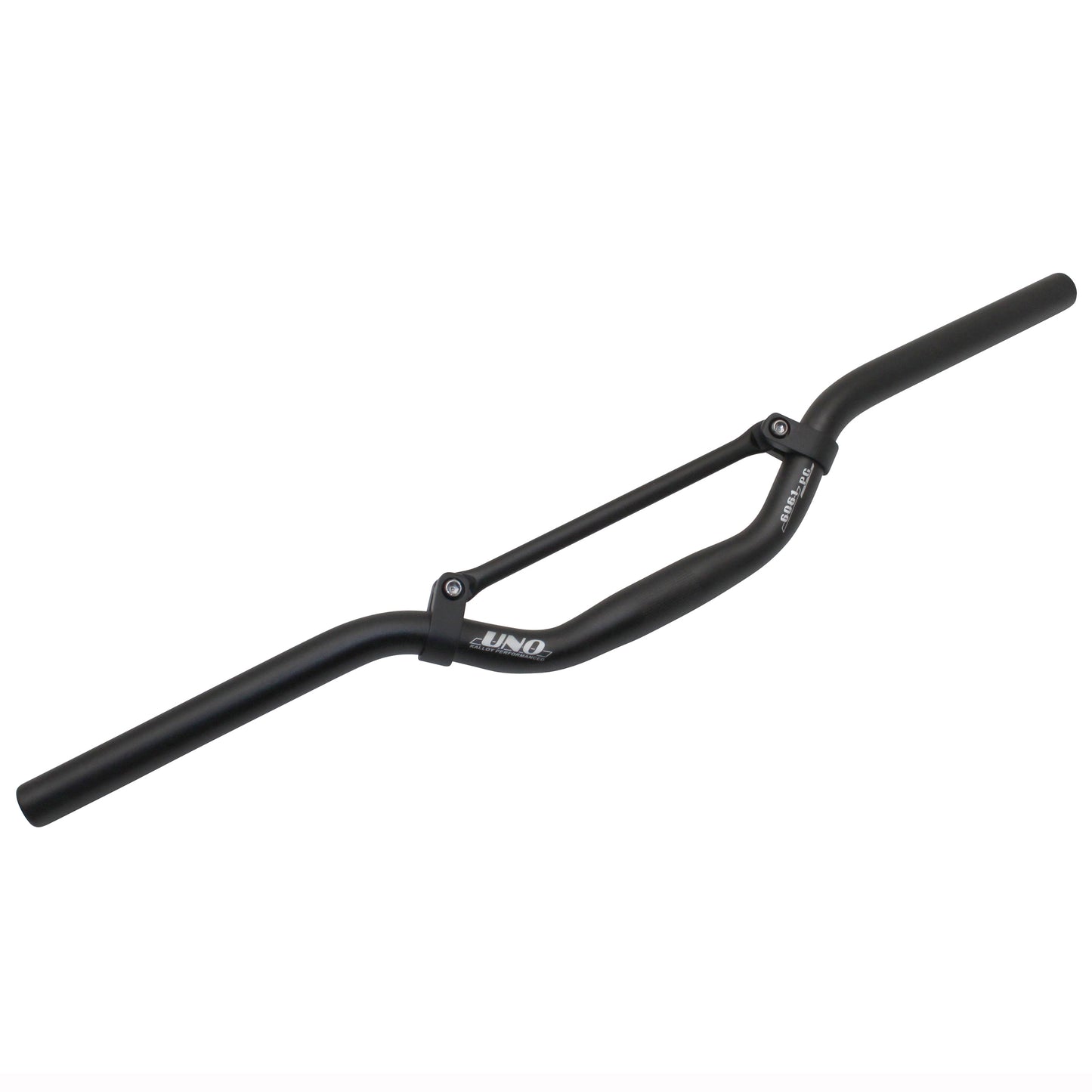Cintre VTT demi relève Uno alu avec barre de renfort argent 25,4mm hauteur 50mm largeur 610mm