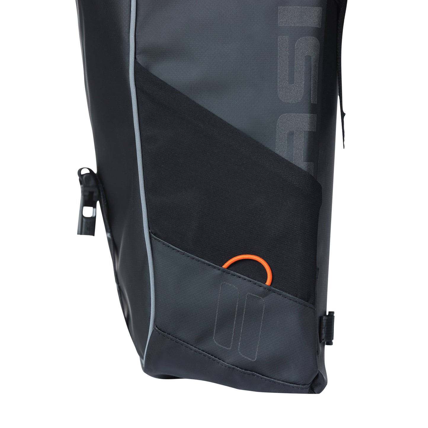 Basil Miles Waterproof Double Pannier Bag 34L Black-Orange for MIK 2.0 System on Luggage Rack 37x13x25cm