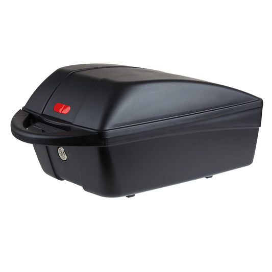 Polisport 11L black bicycle top case with Mik-Mik-HD 2.0 mounting, key locking on rack, 42cm L x 26cm W x 21cm H / max weight 5kgs