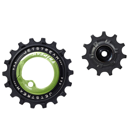 Tripeak aopw Derailleur Pulley 11-18 Teeth Ceramic 12-11x2 speed Shimano GRX RX810 - 815 - 820 - 825 Green Set of 2