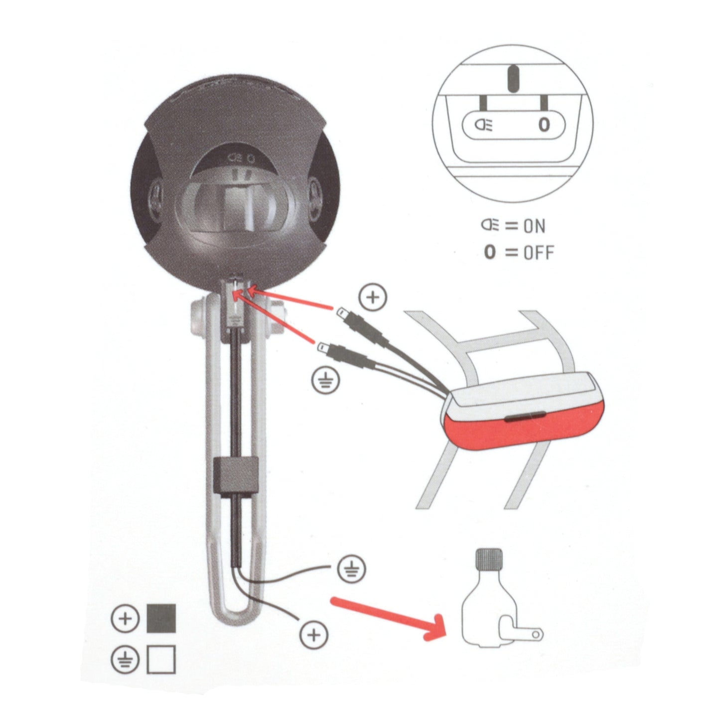 E-bike lighting - front Trelock ls583 bike-retro 15lux black fork light compatible with dynamo