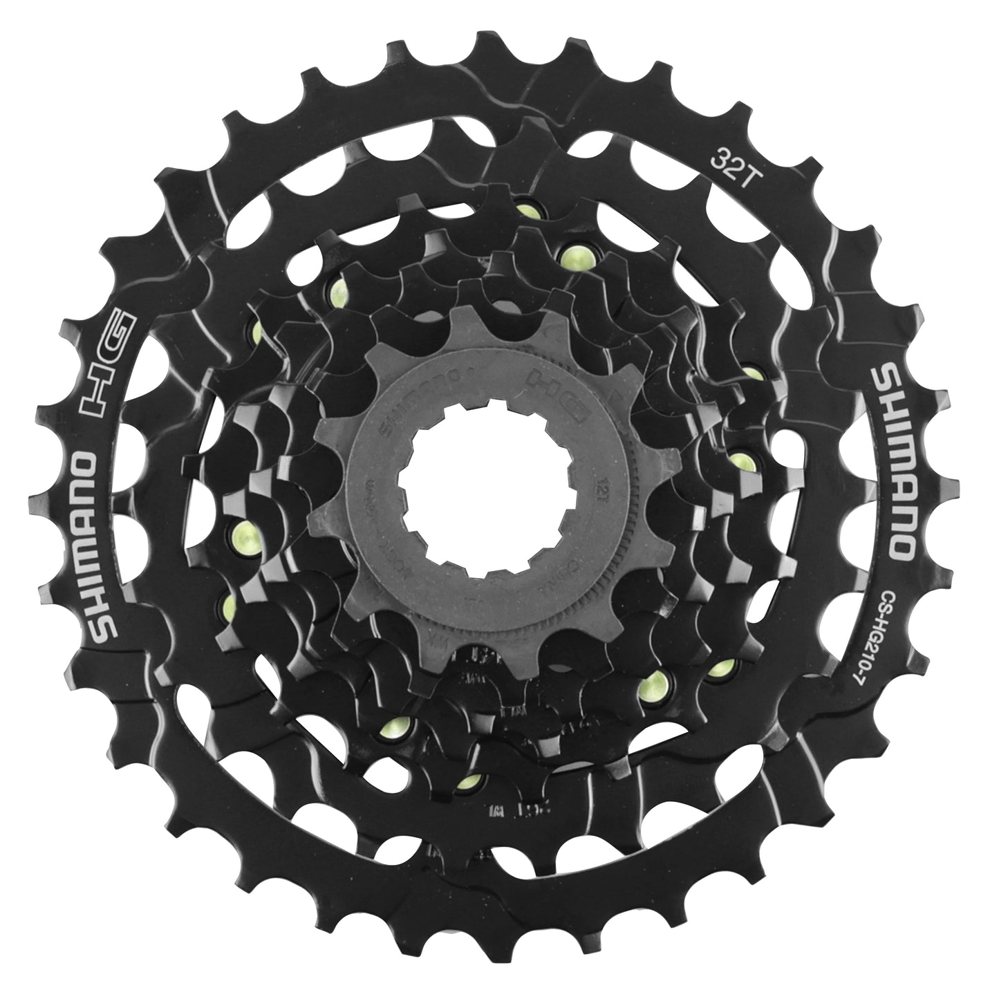 Cassette 7v. Shimano hg210 12-32 noir (12-14-16-18-21-24-32) -spline m-