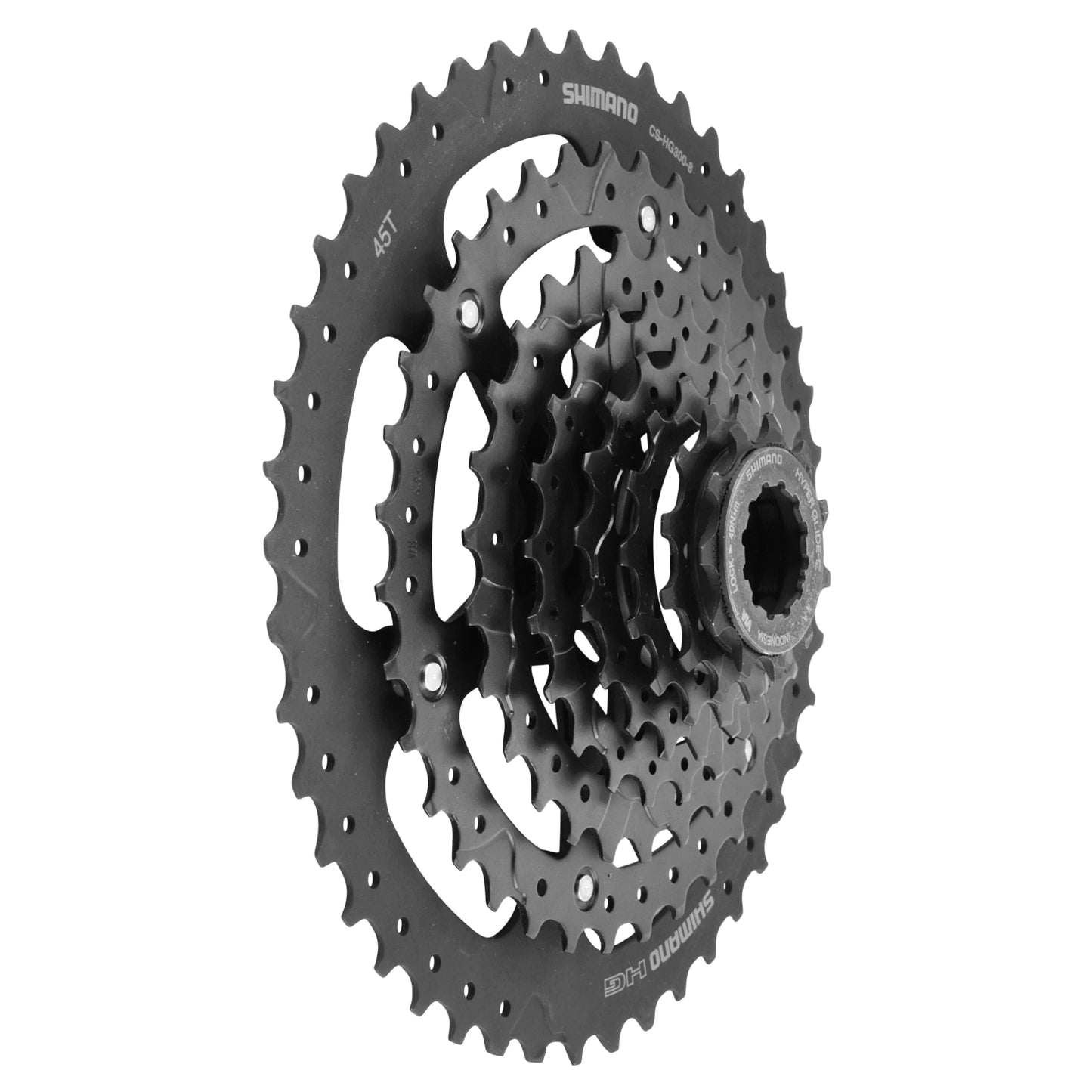 8-speed cassette. Shimano Alivio HG210 11-45 black (11-13-15-18-22-27-35-45)