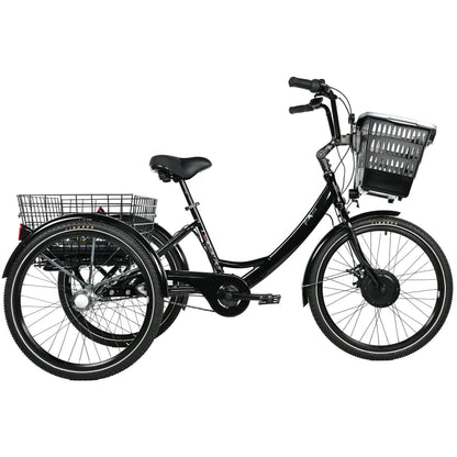 Leader Fox Bormio 24 2025 electric tricycle black 3S Bafang