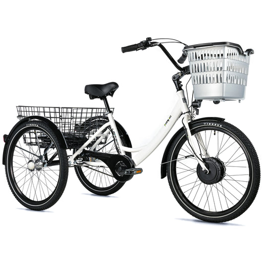 Leader Fox Bormio 24 2025 white 3-speed Bafang electric tricycle