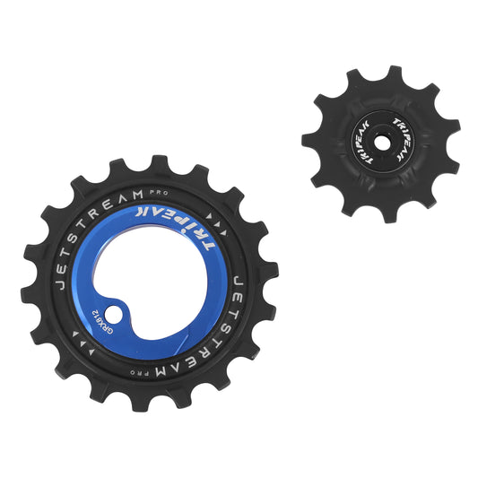 Tripeak 11-18 tooth ceramic derailleur pulley 11x1v. Shimano GRX RX812 - 817 dark blue set of 2