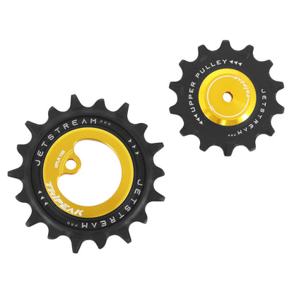 Tripeak 14-18 tooth ceramic derailleur pulley 13x1v. Sram AXS Force XPLR gold set of 2