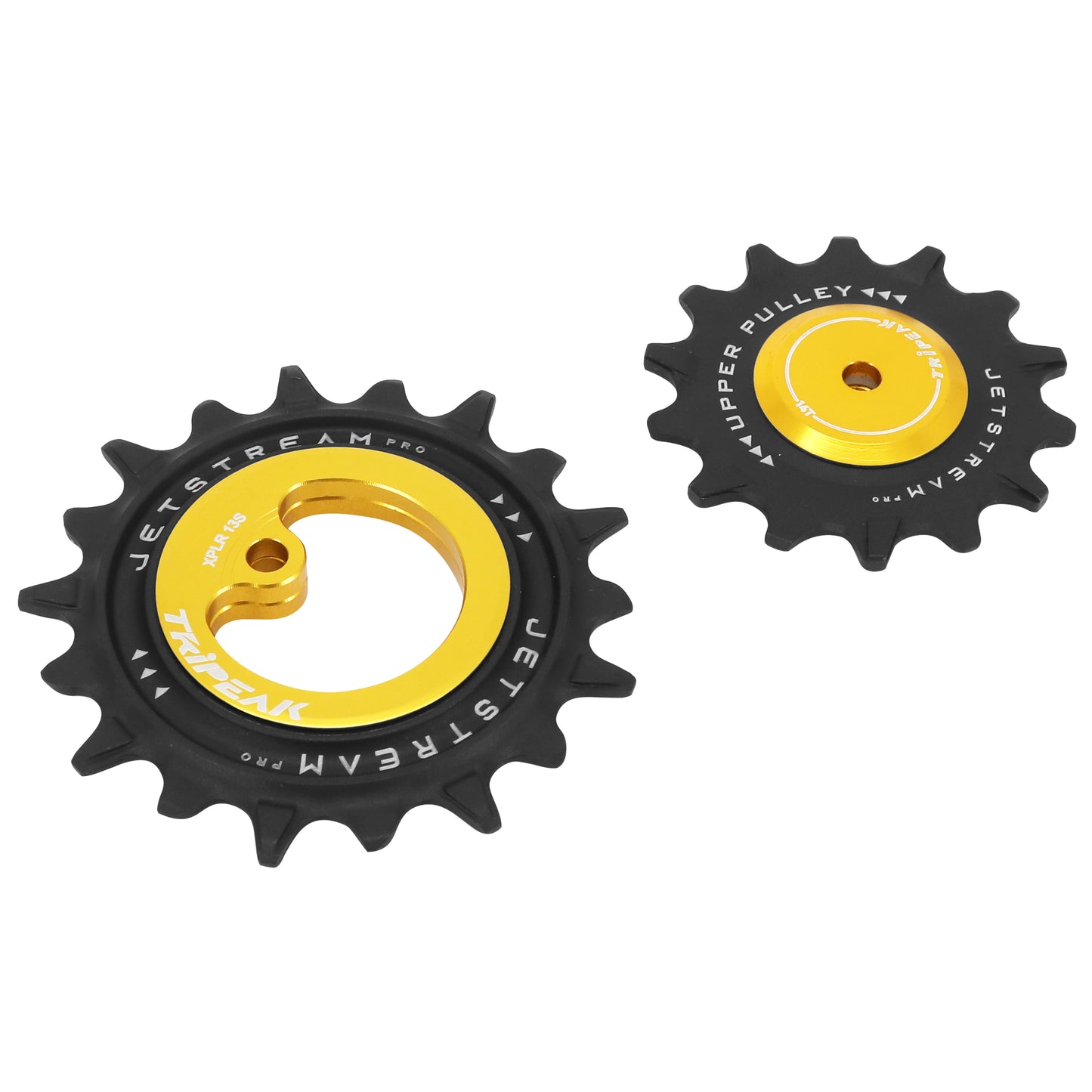 Tripeak 14-18 tooth ceramic derailleur pulley 13x1v. Sram AXS Force XPLR gold set of 2