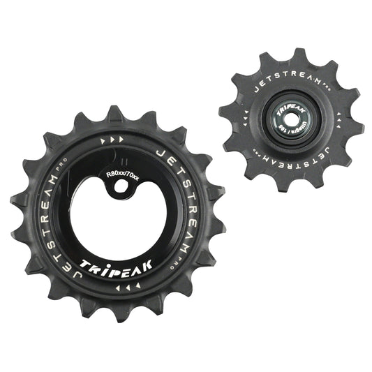 Tripeak 12-18T Ceramic Derailleur Pulleys 11x2v. Shimano Ultegra R8000GS - 105 R7000GS Black Set of 2