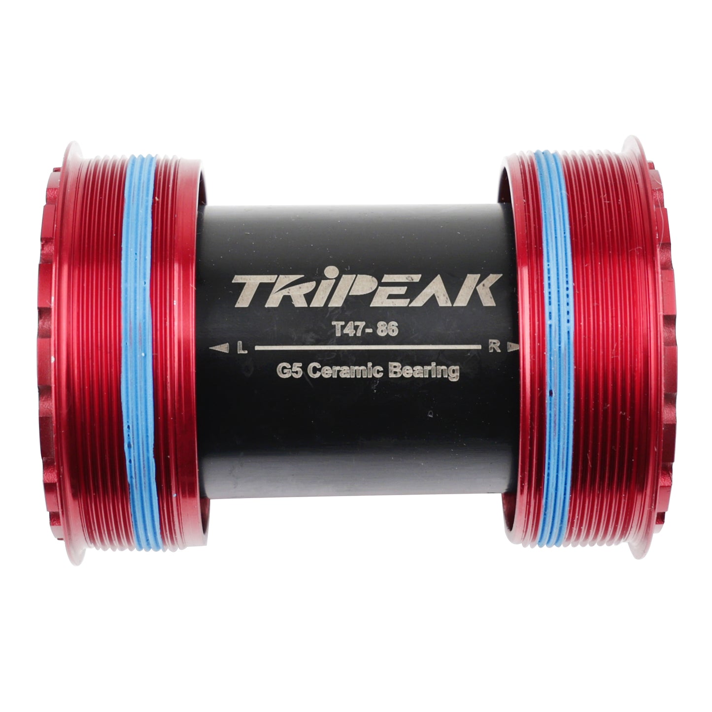 Integrated threaded bottom bracket Tripeak 3in1 ceramic 86mm shell diameter 47mm for 24mm/28.99mm/30mm axle (Sram dub/rotor 3d/Shimano/colnago/trek/seka compatible) -Red cup