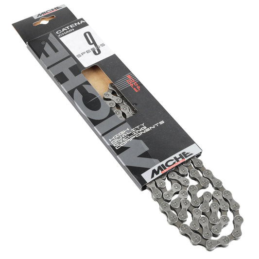 Chaîne vélo 9v. Route Miche strada noir 112 maillons (1-2"x3-32") compatible Shimano et Campagnolo