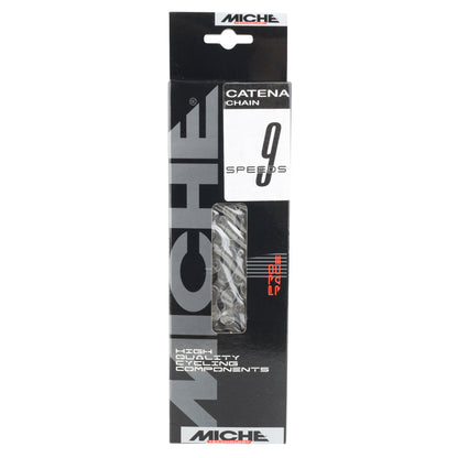 9-speed bike chain. Miche Strada black 112 links (1-2"x3-32") compatible with Shimano and Campagnolo