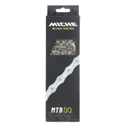 Chaîne vélo 9v. VTT Miche noir 138 maillons (1-2"x3-32") compatible Shimano