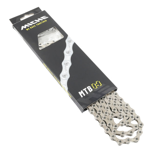 Chaîne vélo 10v. VTT Miche noir 138 maillons (1-2"x3-32") compatible Shimano