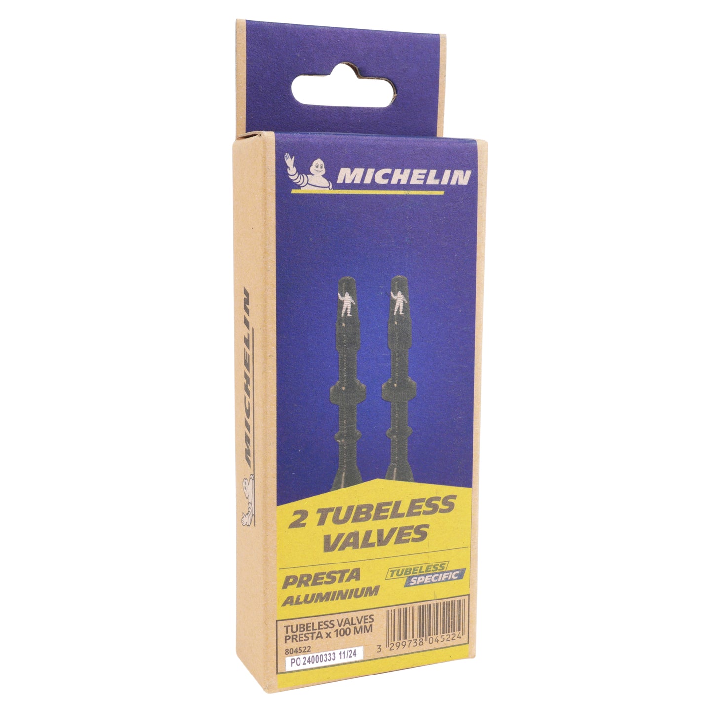 Valve tubeless Presta Michelin 100 mm 4 trous