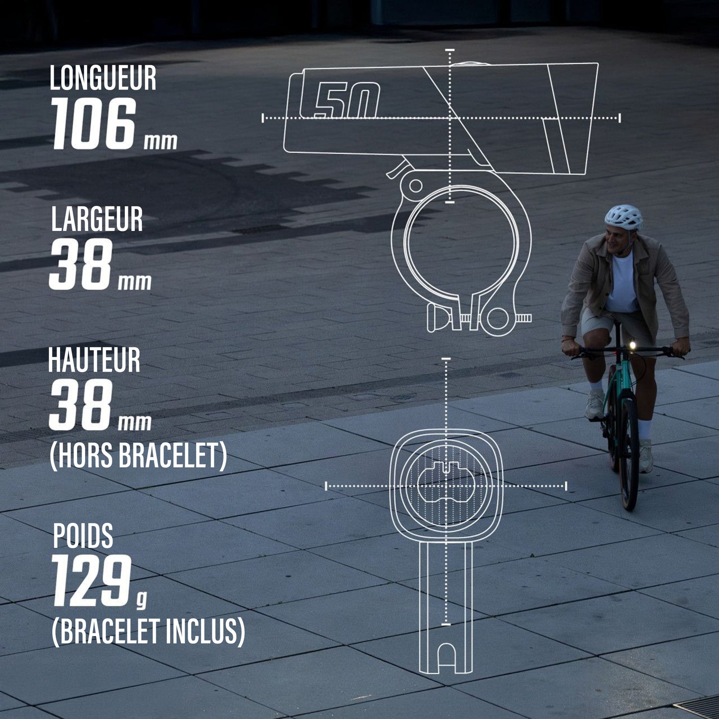 Eclairage vélo usb avant Sigma aura 50 lux