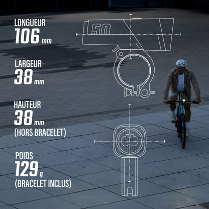 Eclairage vélo usb avant Sigma aura 50 lux