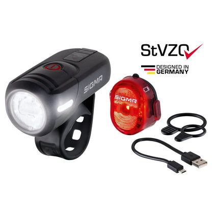 Eclairage vélo usb kit Sigma aura micro set aura 45-nugget ii