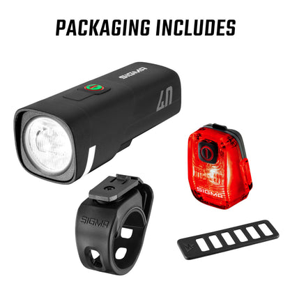 Eclairage vélo usb kit Sigma aura 40 lux-hiro 10