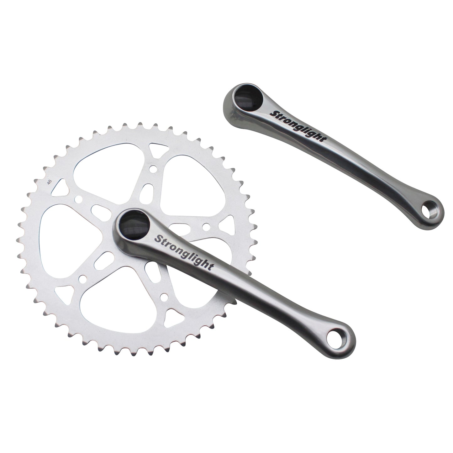 Stronglight SL55 city crankset, silver aluminum, 170mm, 46T chainring