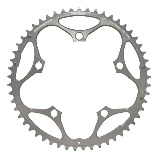Plateau route Stronglight D130 53D ext Shimano argent 9-10V