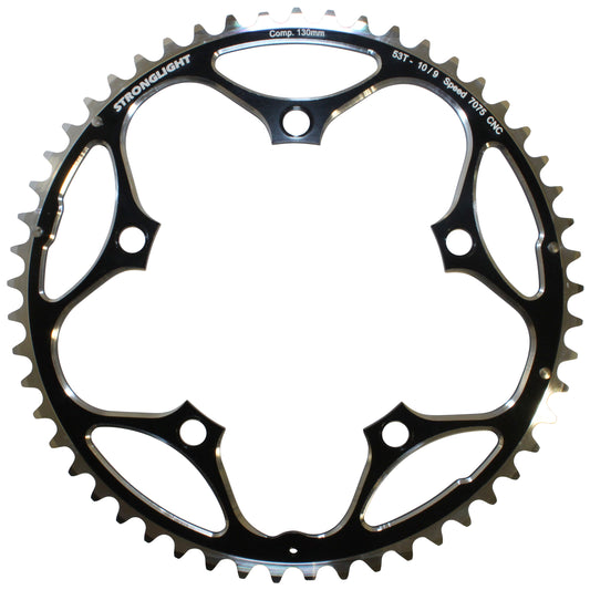Plateau route Stronglight D130 53D ext Shimano noir 10-11V