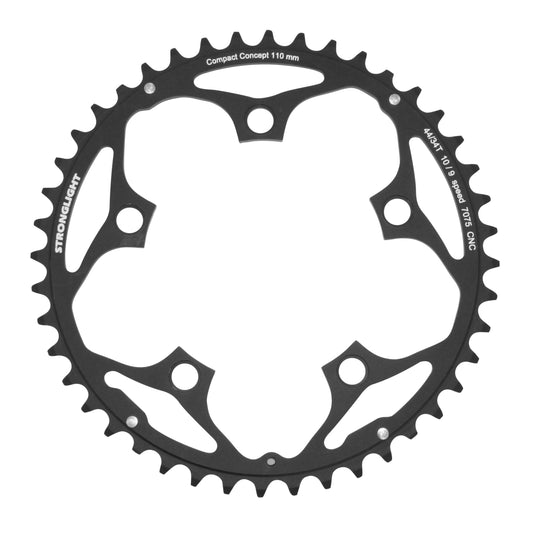 Plateau route Stronglight 5 bras D110 44D int Shimano noir 9-10V