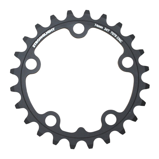 Plateau route Stronglight 5 bras D74 24D triple noir 9-10V