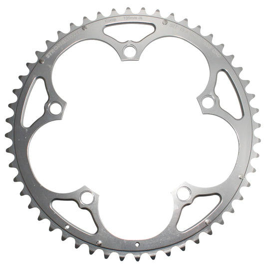 Plateau route Stronglight 5 bras D135 52D ext Campagnolo argent 9-10V