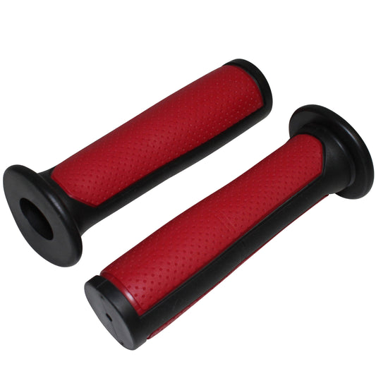 Poignées BMX Newton noir rouge bi-matière 125mm collerette