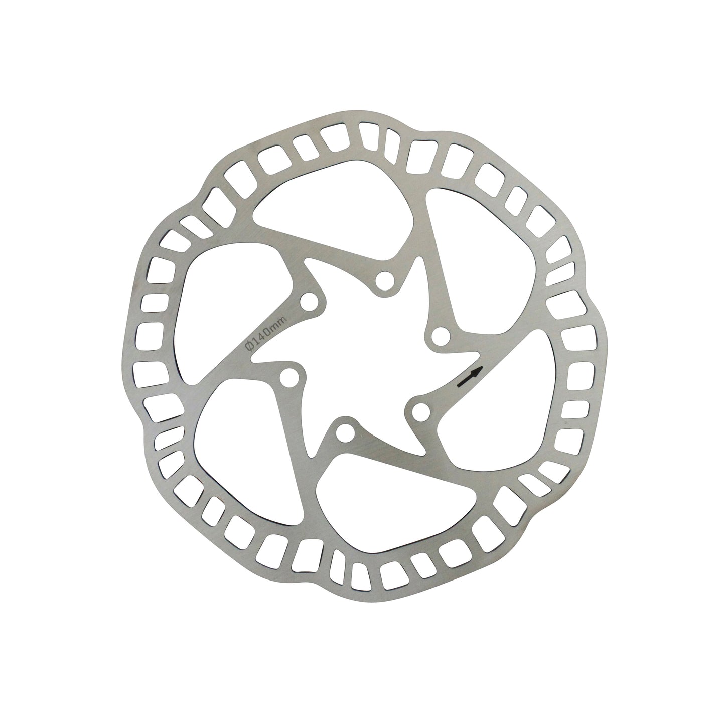 Newton Brakco 6-Bolt Road MTB Brake Disc compatible with Shimano and others 140mm silver + 6 screws