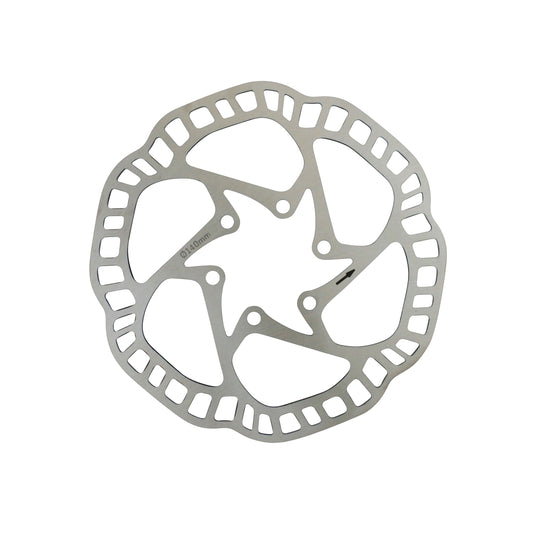 Disque de frein route VTT 6 trous Newton Brakco compatible Shimano et autres 140mm argent + 6 vis