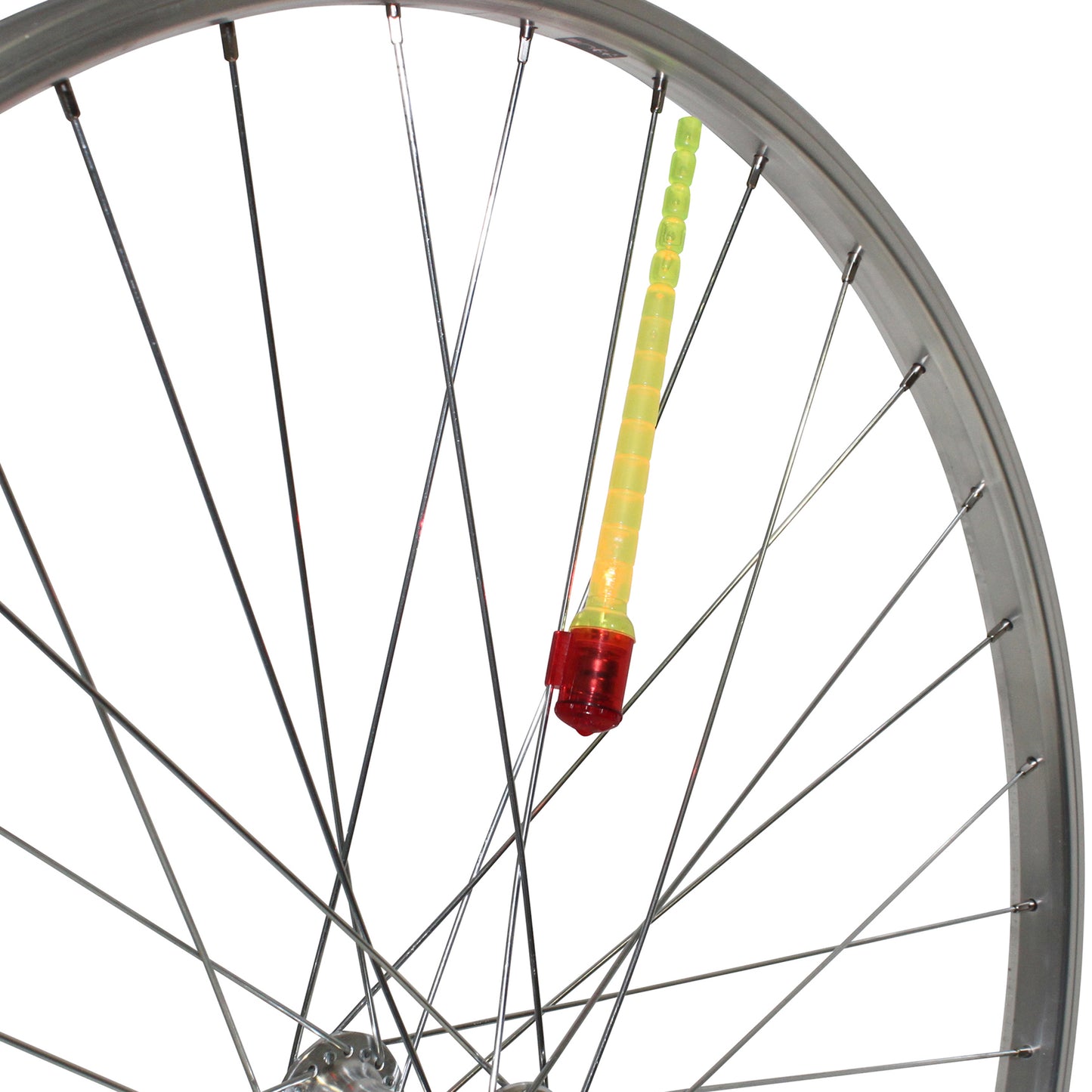 Eclairage vélo rayon à pile 1 led rouge livré avec 2 piles lr44 vendu à l'unité PCP