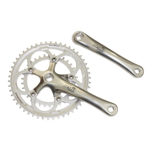 Sunrace R96 silver road crankset 170 50x34 square taper