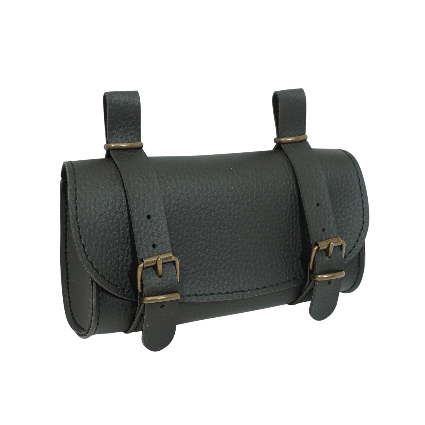 Vintage Black Leather Style Bicycle Saddle Bag 16x8.5x3.5cm