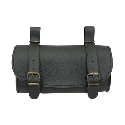 Vintage Black Leather Style Bicycle Saddle Bag 16x8.5x3.5cm