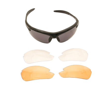 Newton Reaction adult cycling glasses black 3 lenses