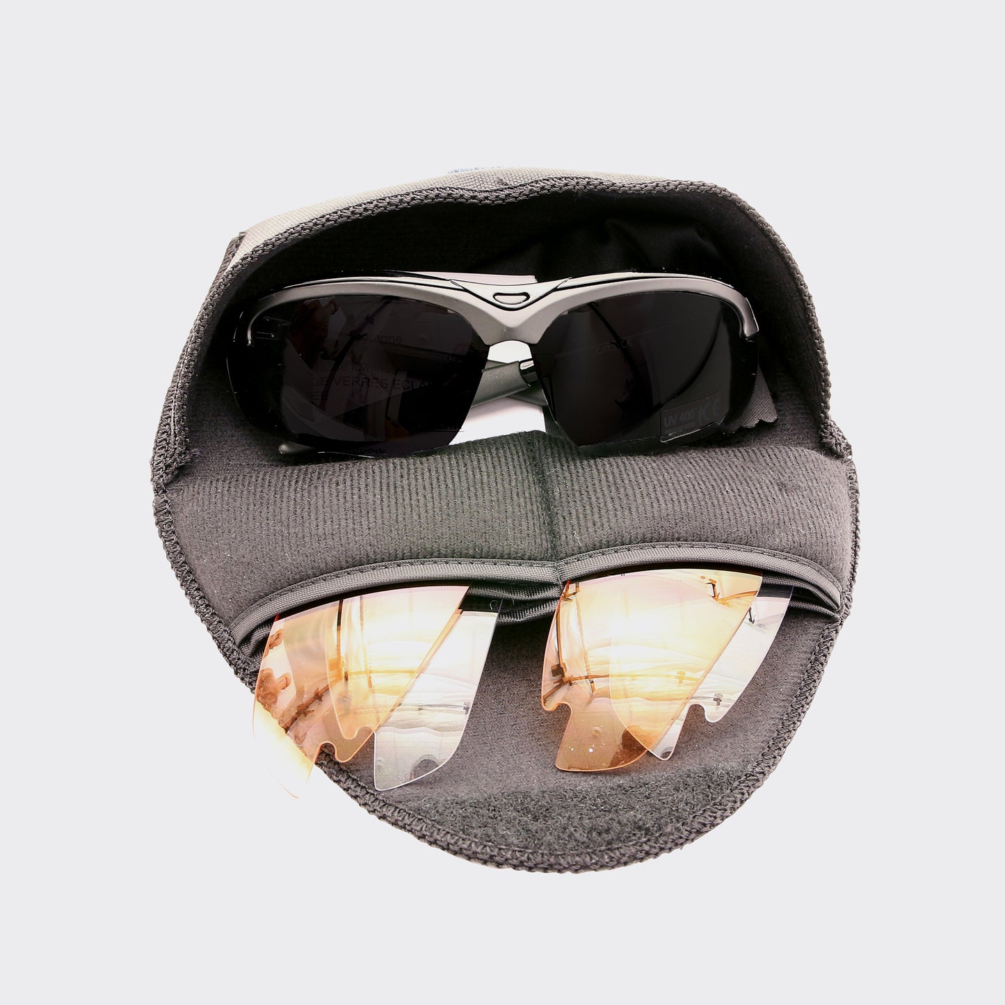 Newton Reaction adult cycling glasses black 3 lenses
