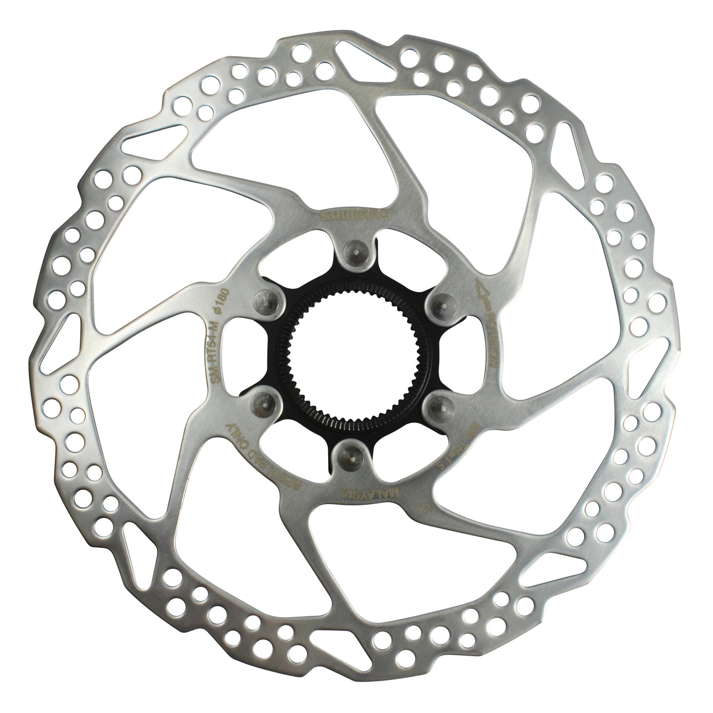 Disque de frein VTT Centerlock Shimano 180mm Deore RT54 pour plaquette résine avec contre écrou